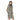Women's Warm Luxury Knitted Real Fur Long Stripe Coat with Fox Fur Collar