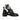 Women's Leather Cut Out Buckle Strap Square Heel Motorcycle Boots