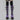 Ladies Purple Gothic Metal Decor Lace-up Knee High Wedge Heel Platform Boots