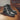 Men's Black Cow Leather Handmade Block Heel Lace Up Ankle Boots