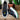 Black Multicolor Crocodile Skin Pattern Platform Lace Up Sneakers for Men