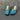 Women's Sexy Round Closed Metal Toe Lake Blue Gradient Slip On Slippers