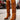 Women's Retro Patchwork Suede Pointed Toe Fringes Side Zipper Knee-high Boots