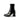 Women's Cow Patent Leather Square Buckle Round Toe Side Zipper Boots