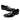 Men's Black Metal Decor Square Toe Slip On Genuine Leather Loafers Shoes
