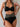 Women's Black Underwire Push Up Strapped High Waist Hollow Swimwear 2pcs Set