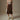 Spring Autumn Fashion Vintage Style Goatskin Suede Front Split Skirts for Women