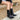 Women's Embroidered Cowhide Side Zipper Middle Heel Turned-Over Edge Buckle Boots