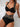 Women's Black Underwire Push Up Strapped High Waist Hollow Swimwear 2pcs Set