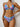 Women's Floral Tied Halter Push Up Bra Thong  Mesh Skirt 3 Piece Bikini Swimwear Set
