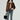Women's Vintage Cow Suede Double Breasted O-Neck Straight Loose Short Jacket