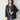 Women's Real Sheepskin Check Clip Cotton O-Neck Single Breasted Long Sleeve Jacket