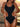 Women's Black White Hollow Tied Halter Backless Push Up Monokini Swimwear