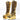 Women's Gold Round Toe Wedge Platform Belt Buckle Motorcycle Stage Party Boots