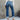 Women's European American Office Commuter High Rise Elastic Straight Denim Jeans Pants