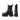 Women's Cowhide Platform Chunky Heels Rivet Square Toe Pull-on Chelsea Boots