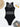 Women's See Through Solid Black Mesh Hollow Out Backless One Piece Swimsuit