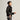 Black Shearling Sheepskin Fur Decor Turn-down Collar Short Jacket for Men
