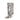 Women's Winter High Heels Pointed Toe Slip-On Black White Stripe Boots