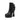 Women's Cowhide Platform Square Toe Super High Heel Side Zipper Belt Buckle Short Boots