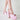 Women's Summer Silk Peep Toe Buckle Back Straps Platform Square Heel Pumps