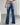 Casual Dark Wash Skinny Fit with Rhinestone Embroidery Pocket Flare Jeans for Women