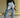 Women's Wrap Splicing High Street Mid Waist Washed Loose Wide Leg Denim Pants