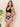 Solid Black Tied Halter Push Up Backless Bra Printed High Waist Thong Swimwear Set