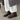 Women's Autumn Cowhide Side Zipper Square Toe Middle Heel Office Boots