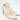 Women's White Leather Carved Flowers High Heels Lace-up Pointed Toe Pumps