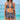 Women's Tied Halter Bra High Cut Thong Skirt Leopard 3 Pcs Beach Bathing Bikini Set