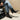 Women's Minimal Style Cowhide Square-Toe Pull-On Chunky Heels Short Boots