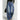 Women's Retro Washed High Waisted Straight Leg Jeans with Hollowed Out Metal Rings