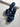 Women's Denim Blue Flower Round Toe Strappy Thin High Heels Stiletto Slippers