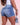 Luxury Summer Fashion Slim High Elastic Waist Lace-up Denim Shorts for Women