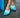 Women's Sexy Round Closed Metal Toe Lake Blue Gradient Slip On Slippers
