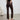 Women's Mid Waist Slim Streetwear Stretch Leather Flare Cropped Pants
