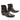 Men's Italian Glossy Solid Color Genuine Leather Lace-up Buckle Ankle Boots