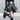 Summer Dark Gothic Rock A-line High Waisted Mini Skirt for Women