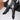 Women's Minimal Solid Color Cowhide Side Zipper Chunky Heels Ankle Boots