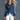 Women's American Retro Denim Chiffon Transparent Lantern Sleeve Cinched Slim Fit Shirt
