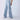 Women's Vintage Butterfly Embroidery Side Frayed Raw Edge Straight Leg Denim Pants