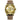 Golden Luxury Business Casual Style Steel Leather Mechanical Skeleton Watch for Men